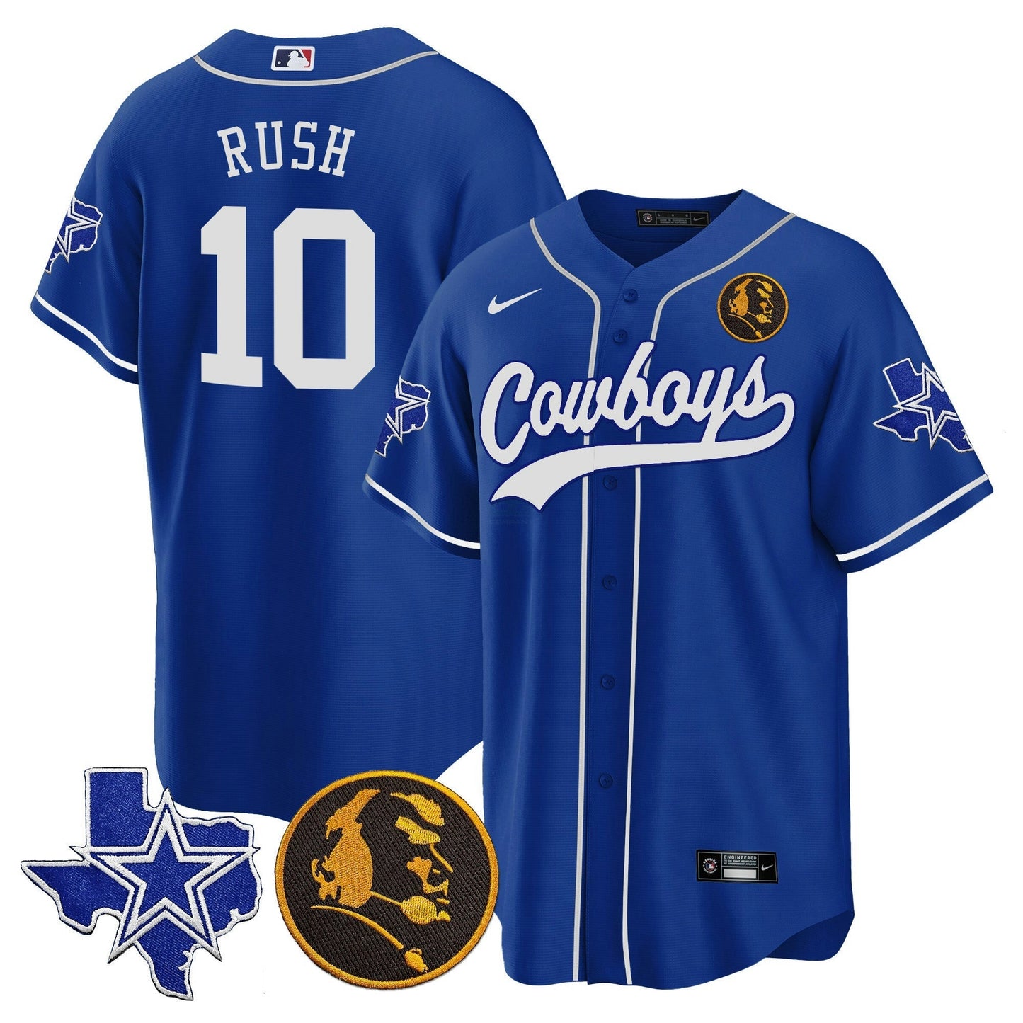 Camisa NFL Men’s Texas & John Madden Patch Jersey