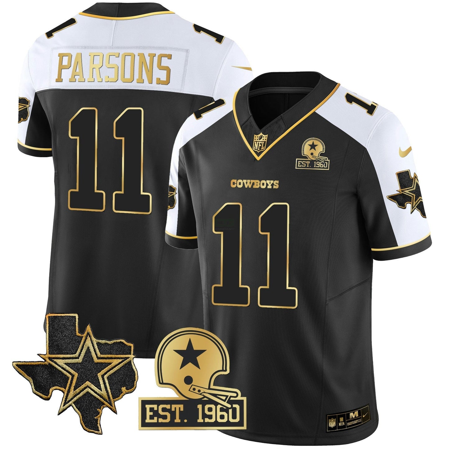 Camisa NFL Men’s Texas Patch Dourada Vapor Jersey
