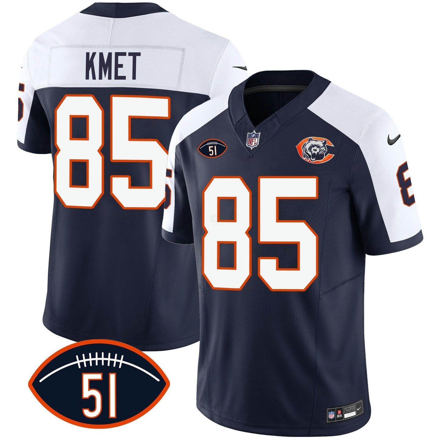 Camisa NFL Men’s Throwback Dick Butkus Patch Jersey