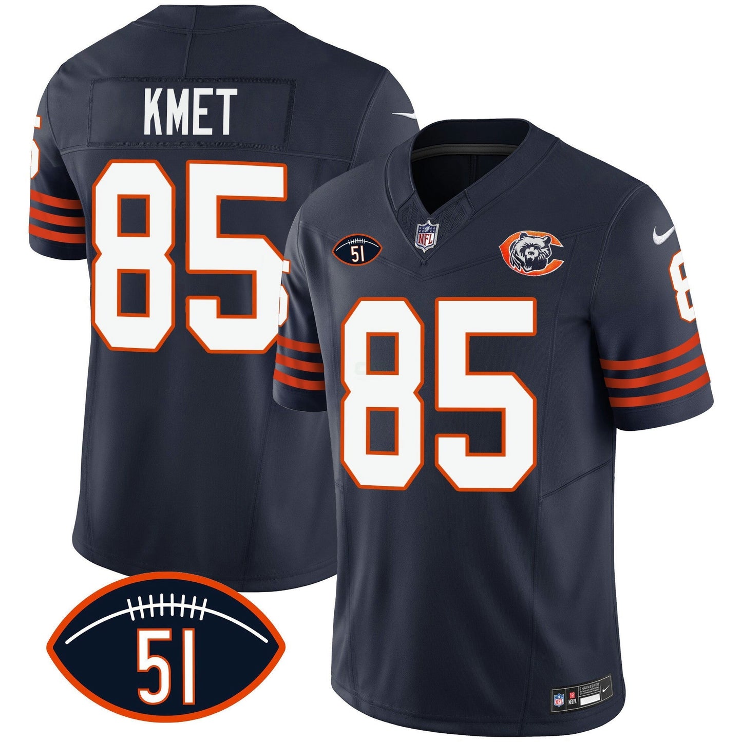 Camisa NFL Men’s Throwback Dick Butkus Patch Jersey