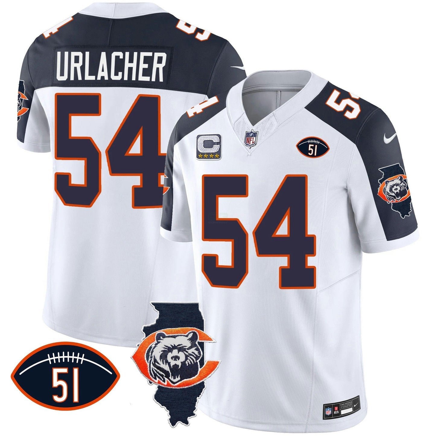 Camisa NFL Men’s Throwback Illinois Patch Vapor Jersey
