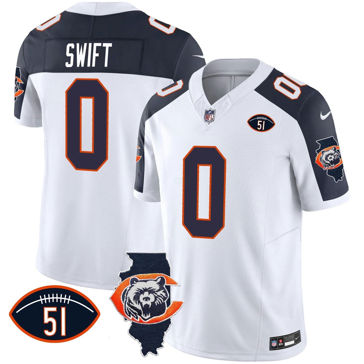 Camisa NFL Men’s Throwback Illinois Patch Vapor Jersey