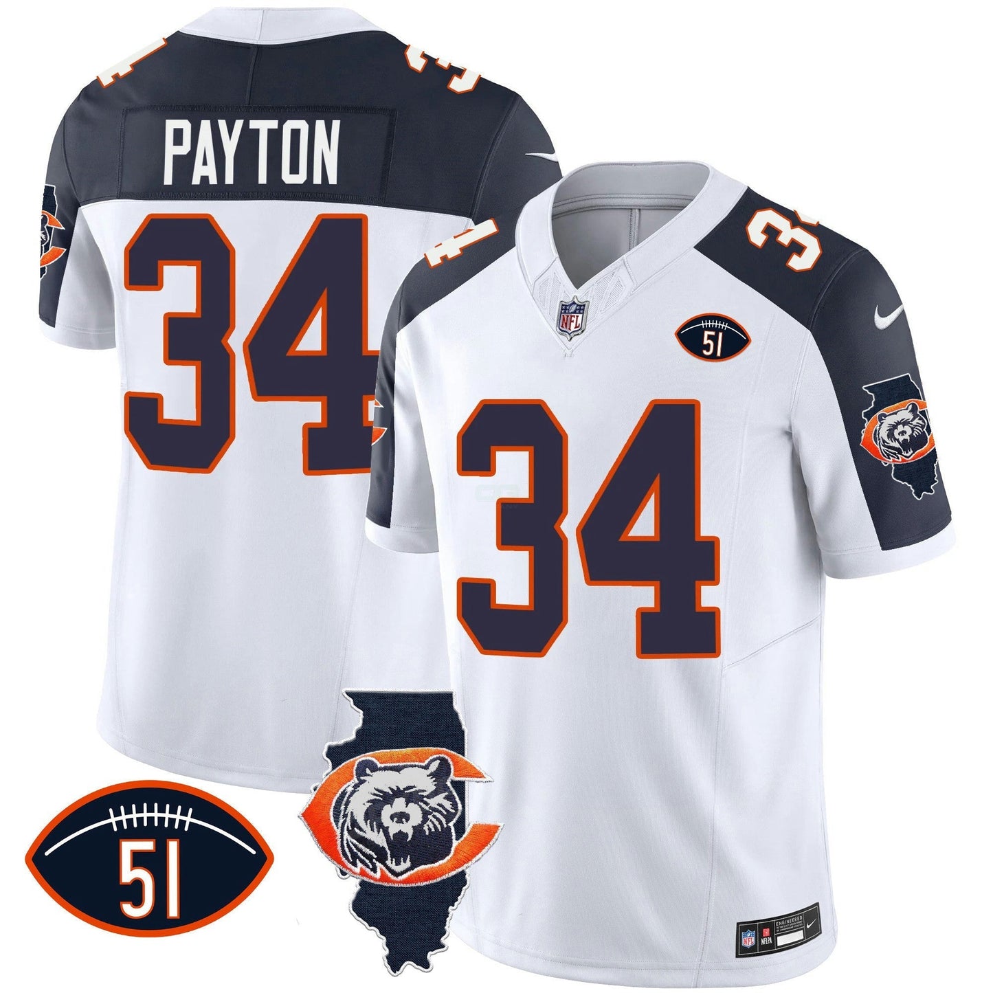 Camisa NFL Men’s Throwback Illinois Patch Vapor Jersey