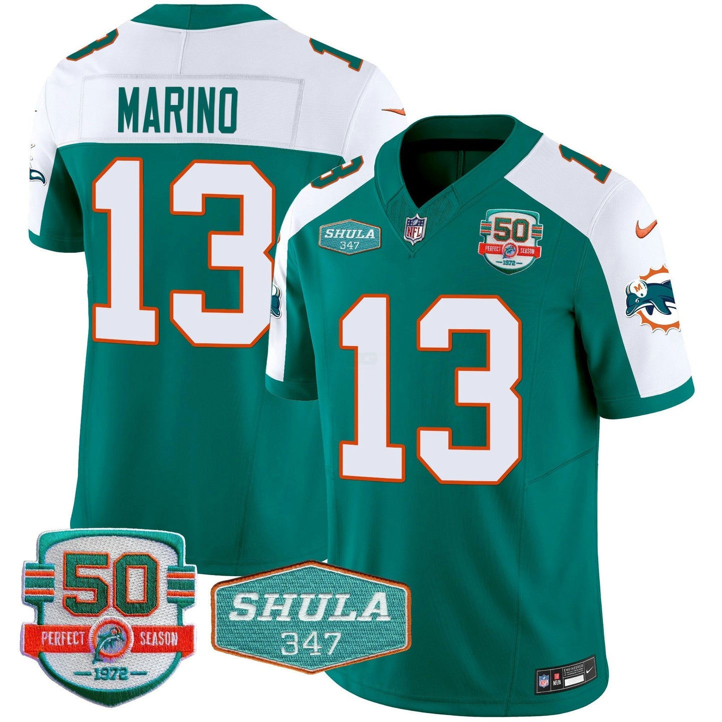 Camisa NFL Men’s Throwback Shula 347 Patch Vapor Jersey