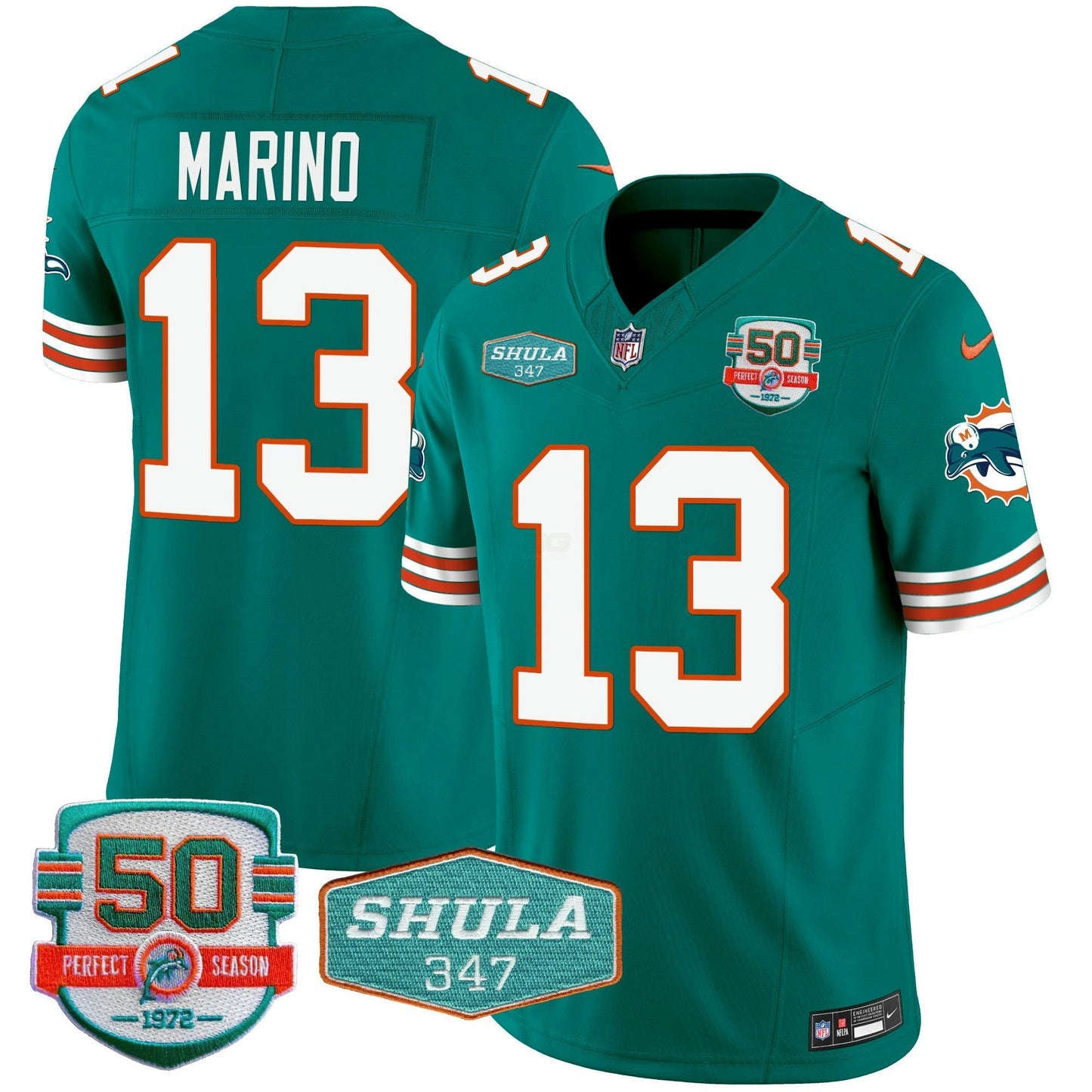 Camisa NFL Men’s Throwback Shula 347 Patch Vapor Jersey