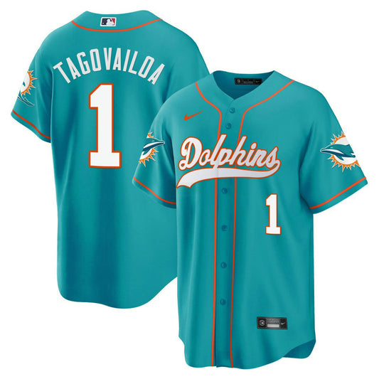 Camisa NFL Men’s Tua Tagovailoa Baseball Teal Jersey - Água