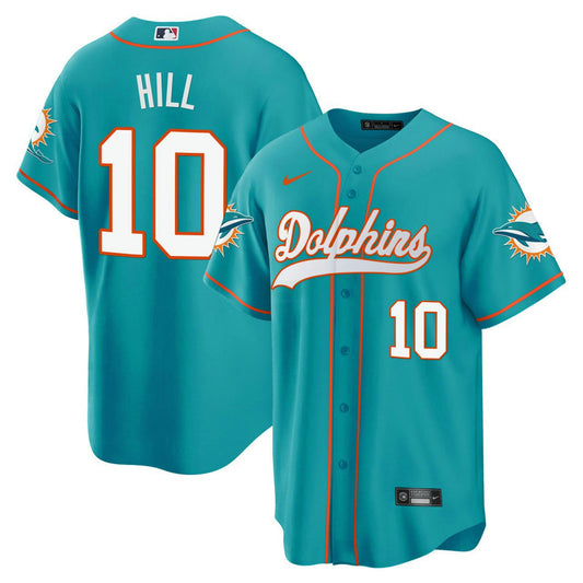 Camisa NFL Men’s Tyreek Hill Baseball Teal Jersey - Água