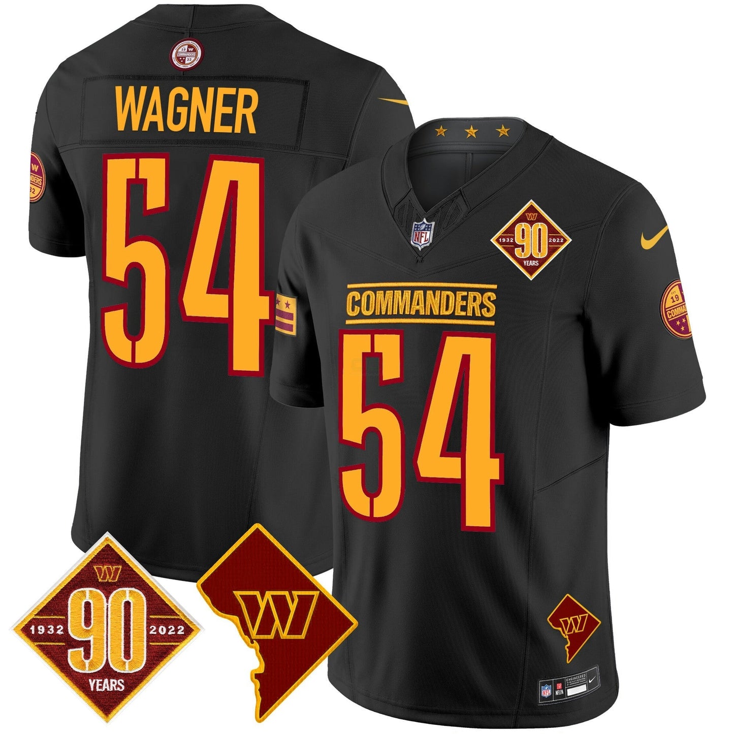 Camisa NFL Men’s Washington 90th Anniversary & Home Patch Vapor Limited Jersey
