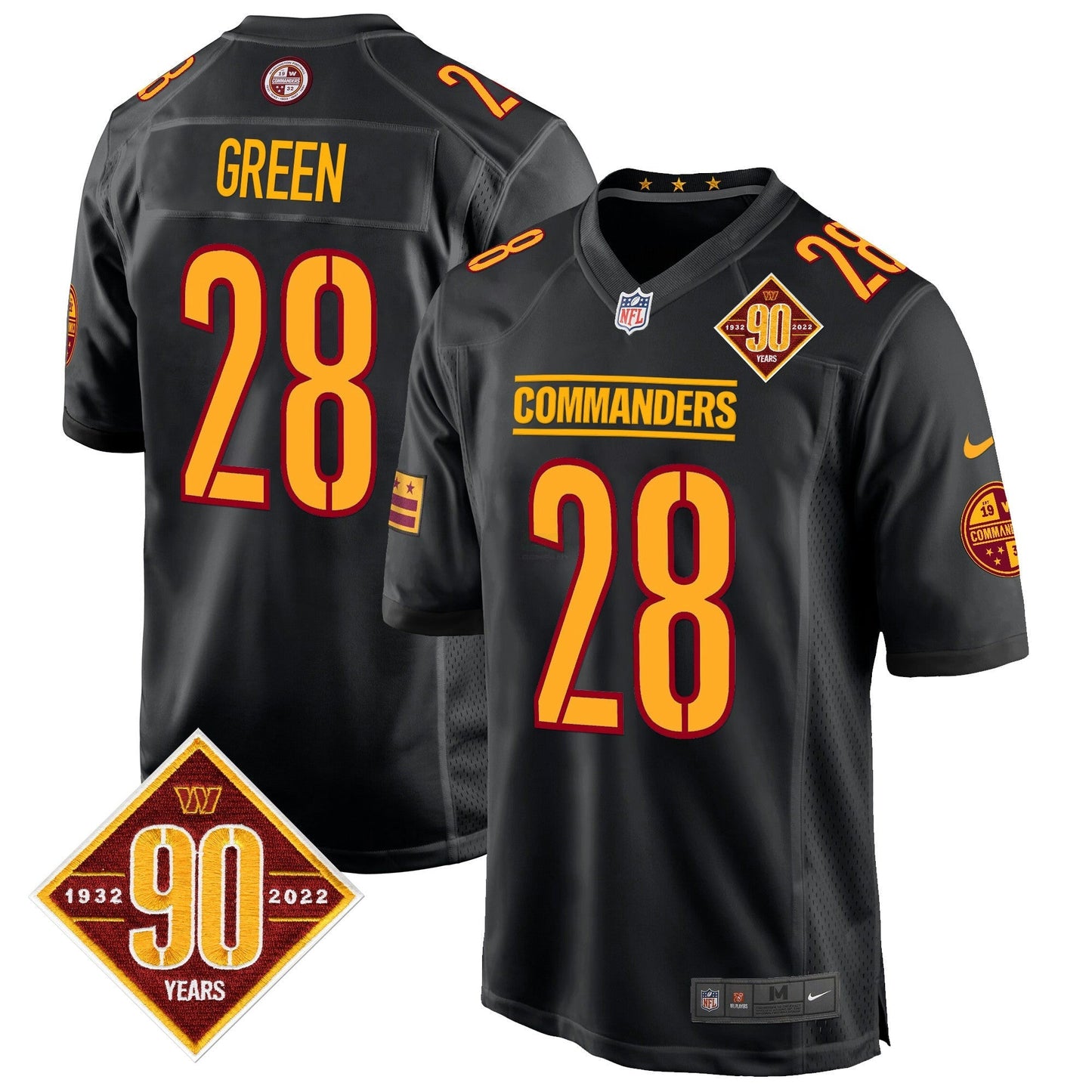 Camisa NFL Men’s Washington 90th Anniversary Patch Game Jersey