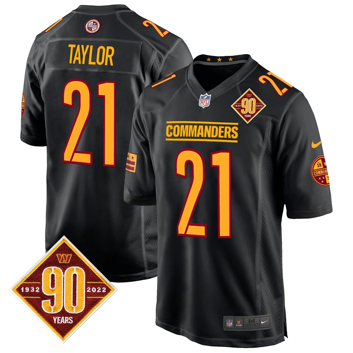 Camisa NFL Men’s Washington 90th Anniversary Patch Game Jersey