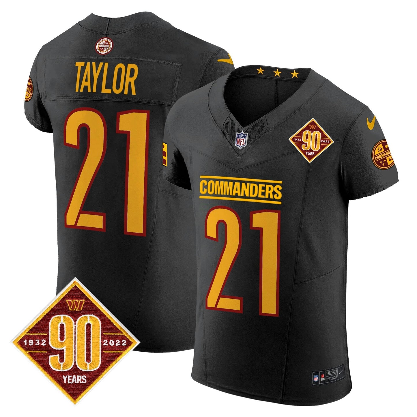 Camisa NFL Men’s Washington 90th Anniversary Patch Vapor Elite Jersey
