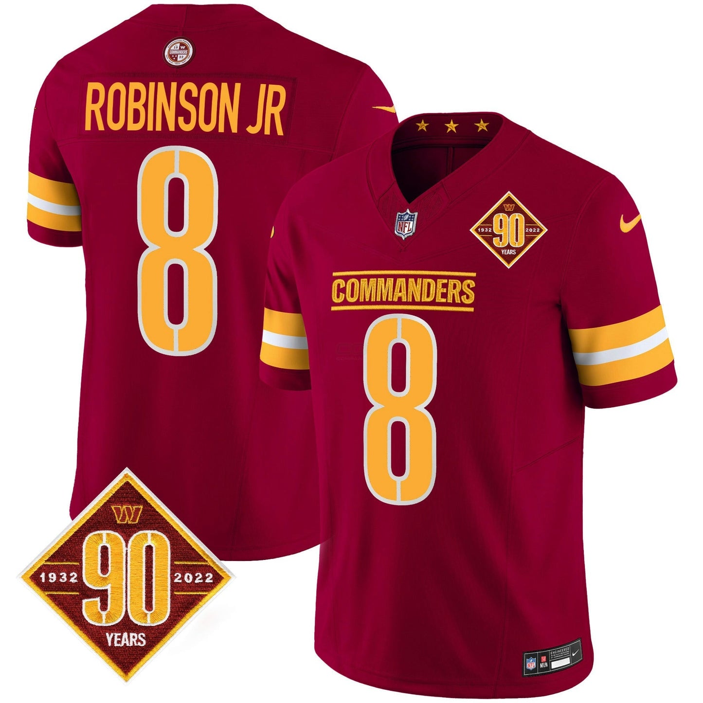Camisa NFL Men’s Washington 90th Anniversary Patch Vapor Jersey V2