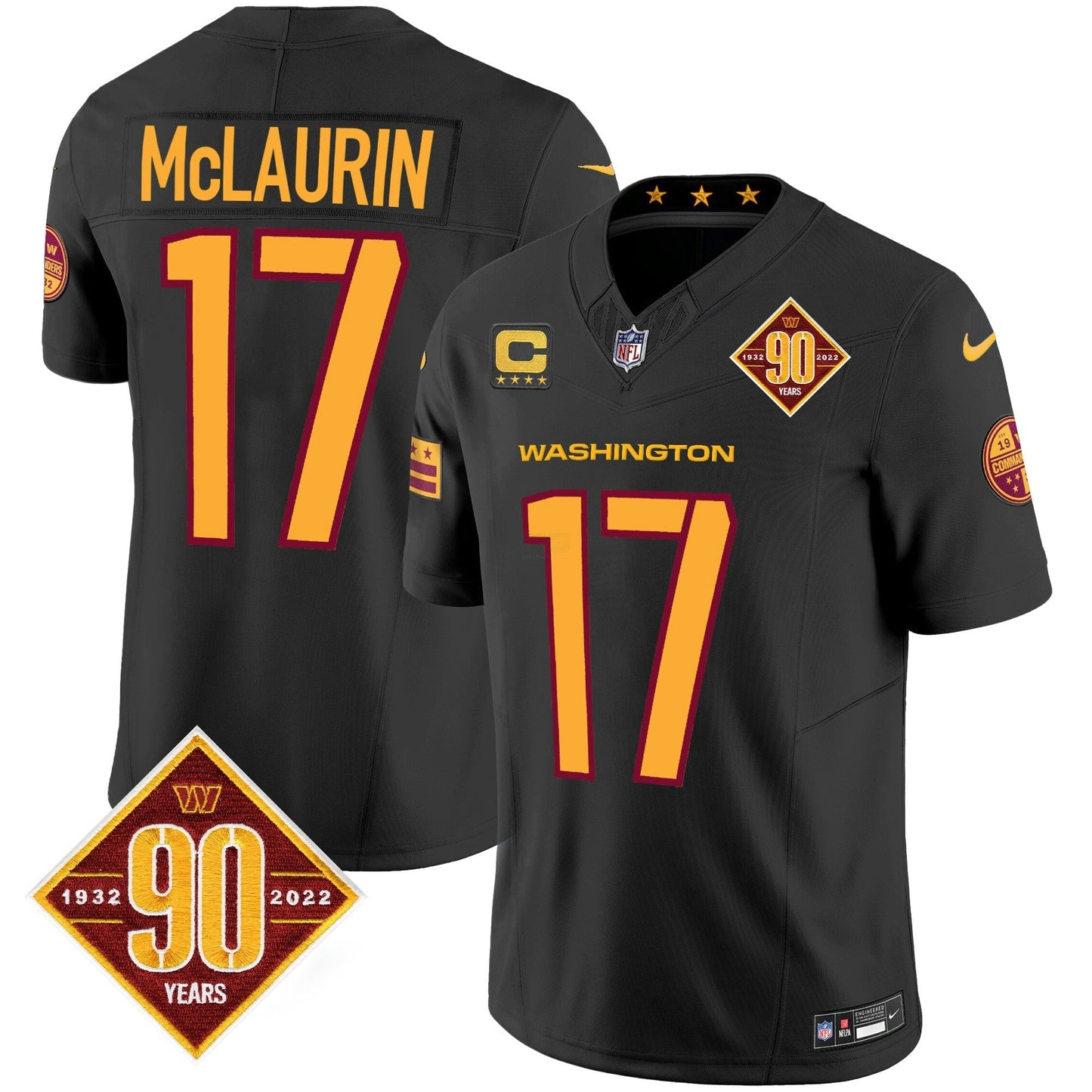 Camisa NFL Men’s Washington 90th Anniversary Patch Vapor Jersey V3