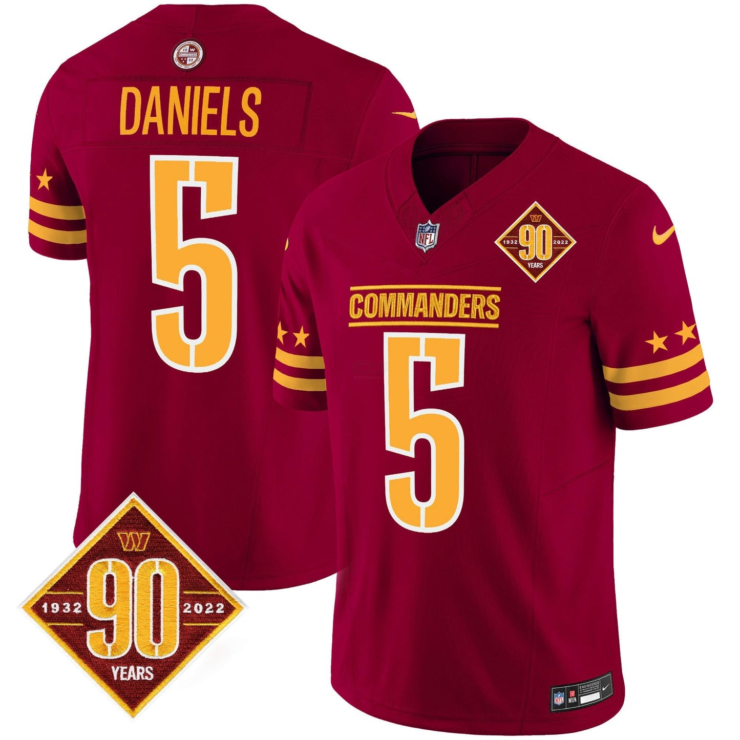 Camisa NFL Men’s Washington 90th Anniversary Patch Vapor Limited Jersey