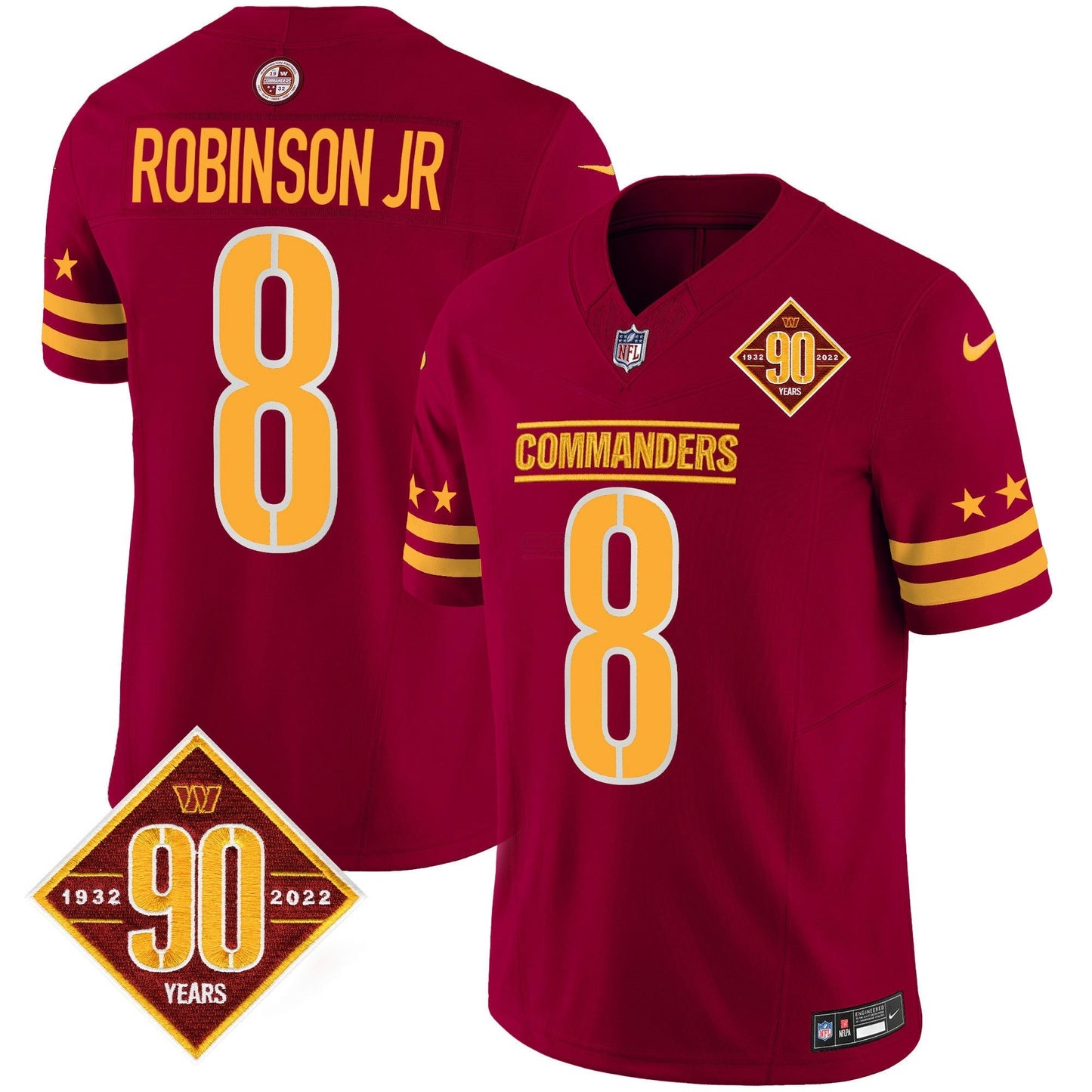 Camisa NFL Men’s Washington 90th Anniversary Patch Vapor Limited Jersey