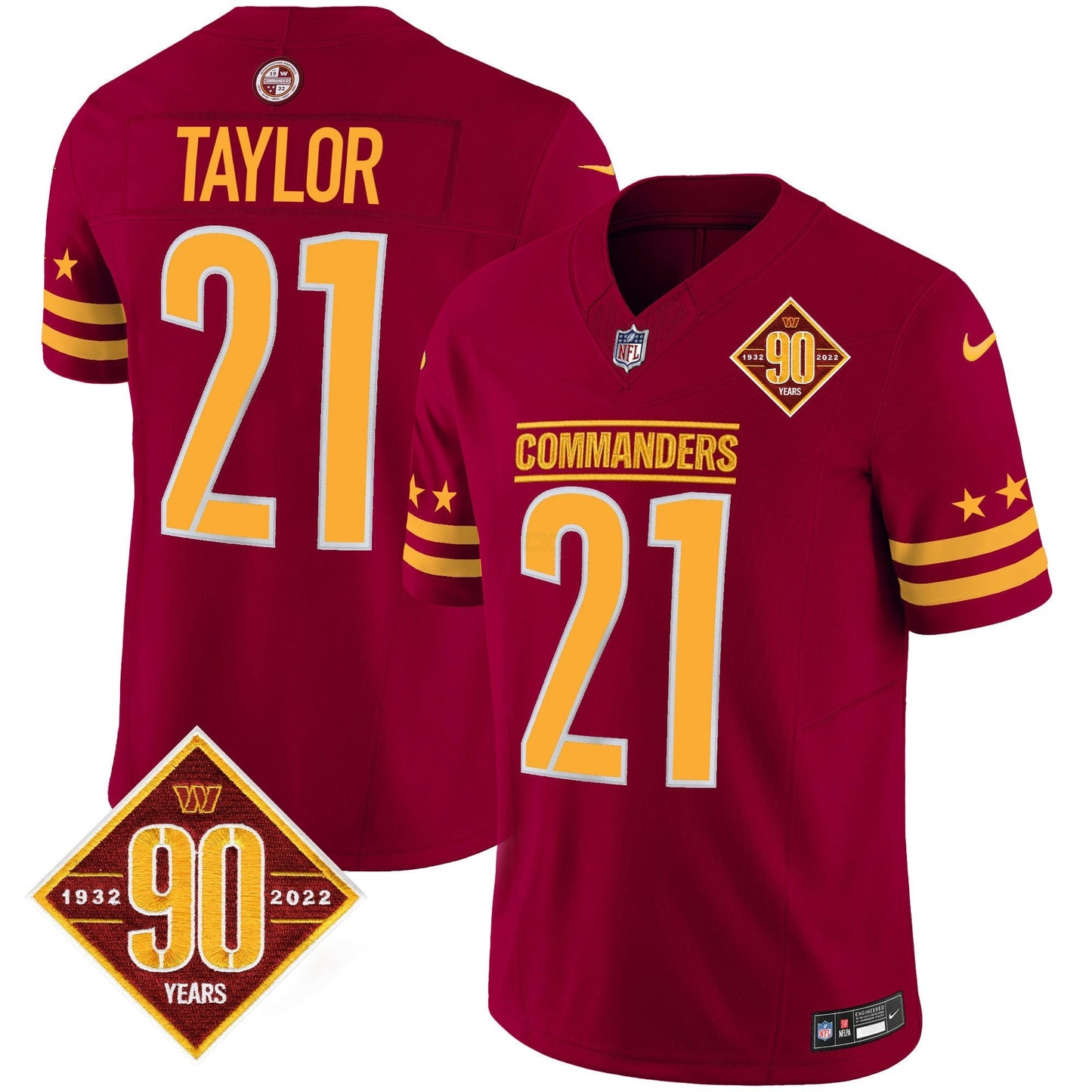 Camisa NFL Men’s Washington 90th Anniversary Patch Vapor Limited Jersey