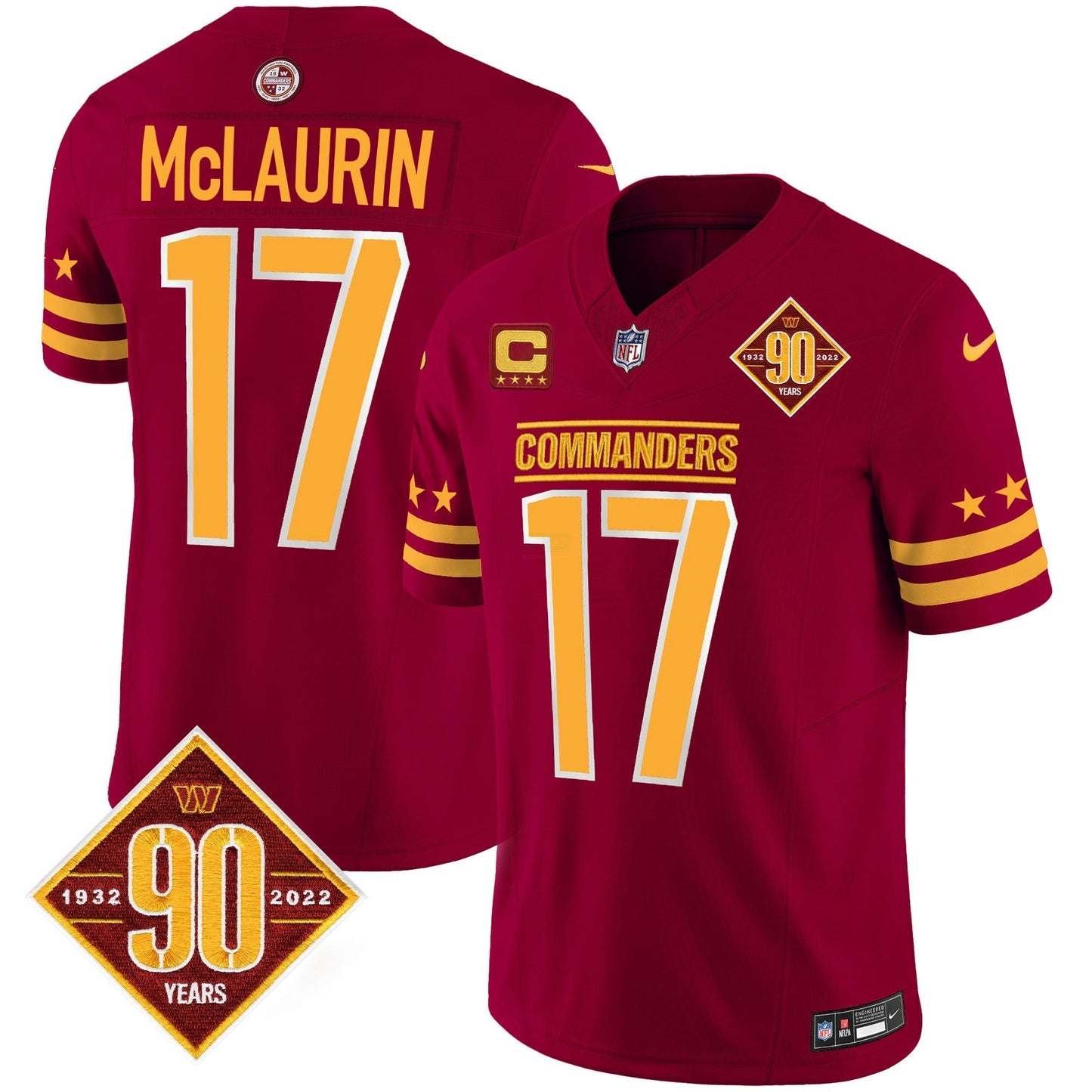 Camisa NFL Men’s Washington 90th Anniversary Patch Vapor Limited Jersey