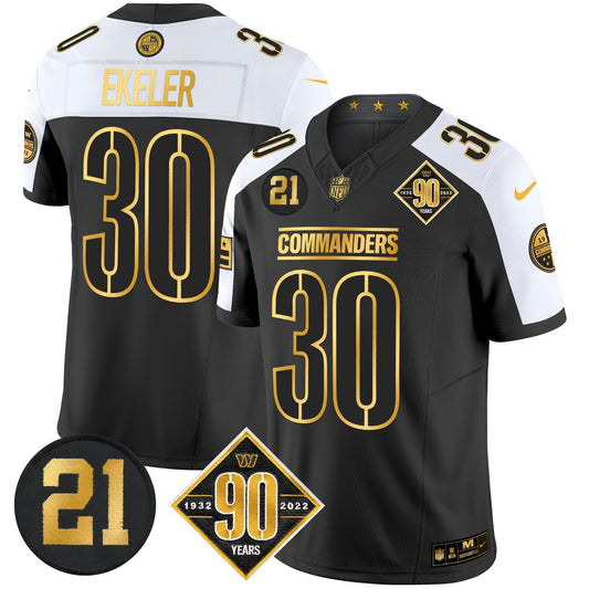 Camisa NFL Men’s Washington 90th & Sean Taylor Patch Dourada Vapor Limited Jersey