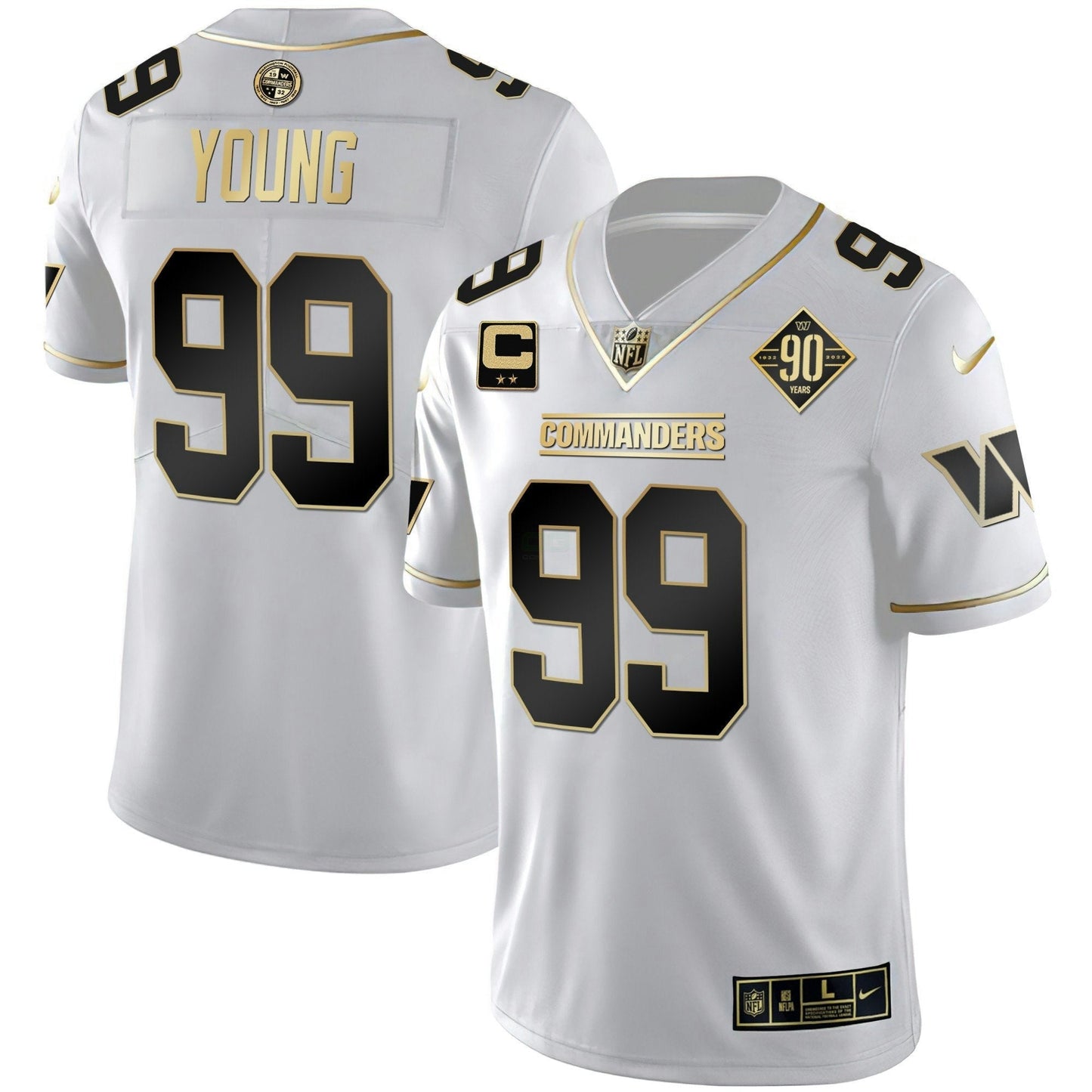 Camisa NFL Men’s Washington Branca Dourada & Preta Dourada Vapor Limited Jersey