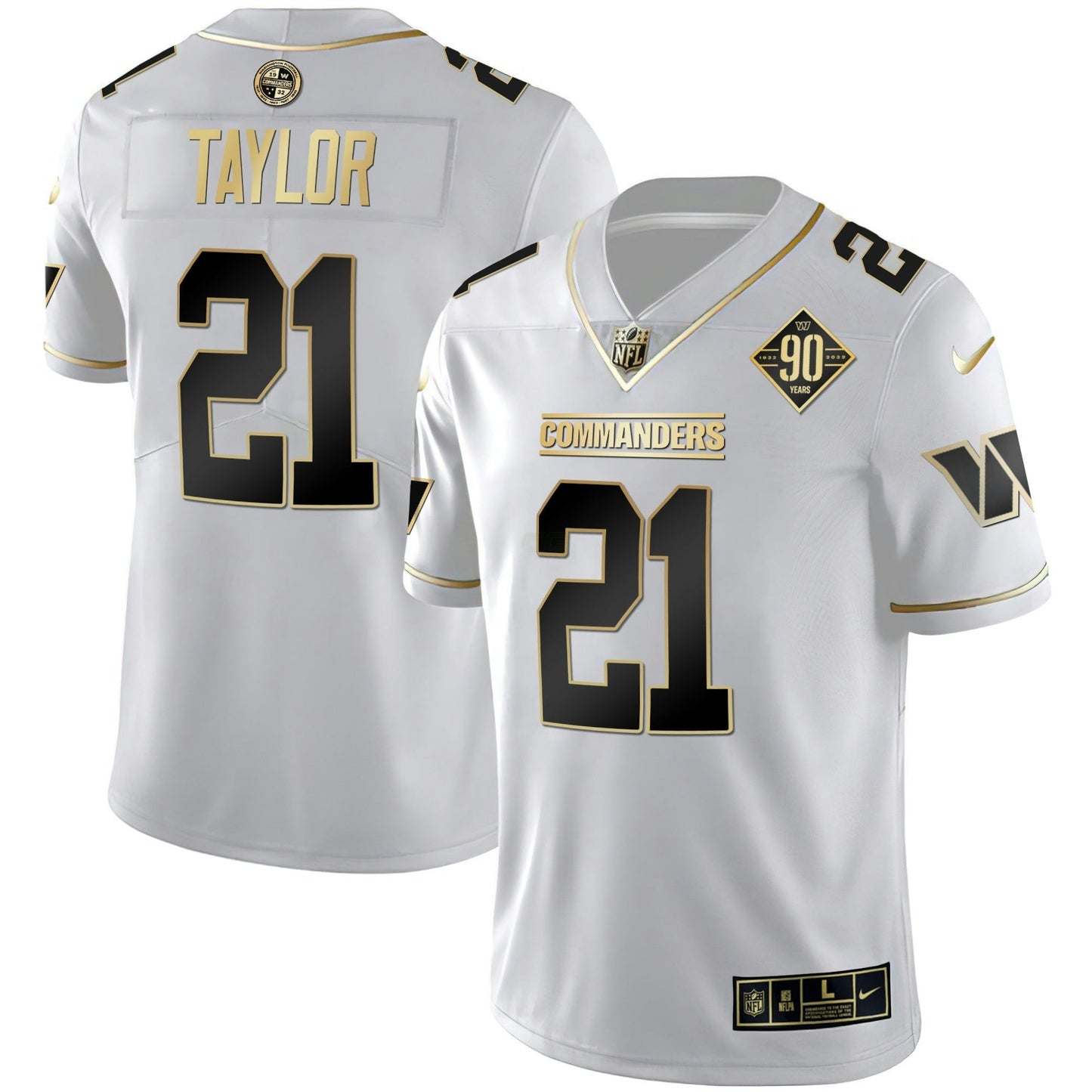 Camisa NFL Men’s Washington Branca Dourada & Preta Dourada Vapor Limited Jersey