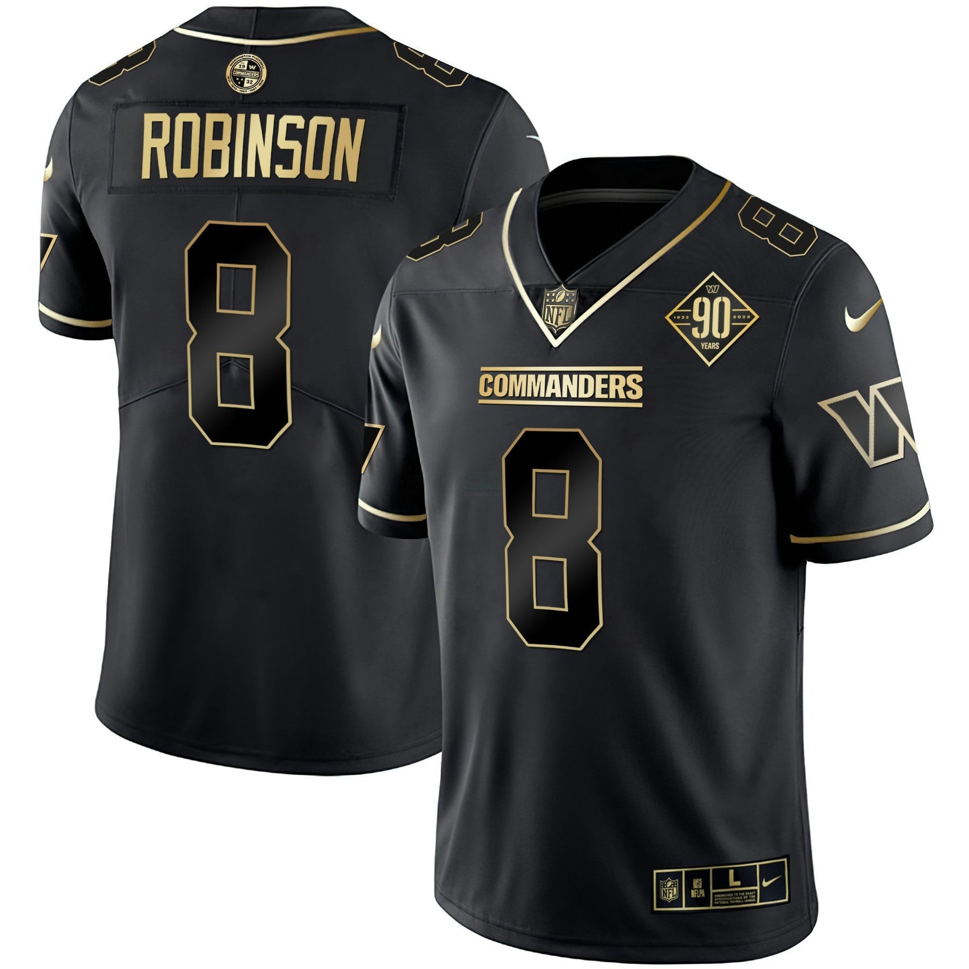 Camisa NFL Men’s Washington Branca Dourada & Preta Dourada Vapor Limited Jersey