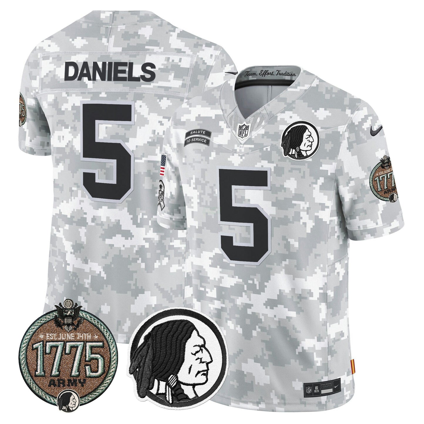 Camisa NFL Washington Commanders Men’s Washington Redskins 2024 Salute to Service Establishment Year Patch Vapor Limited Jersey