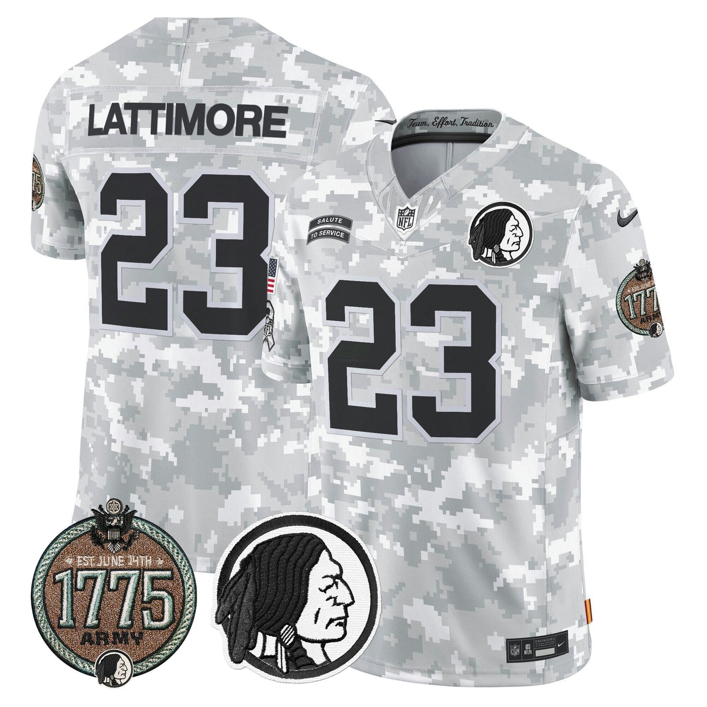 Camisa NFL Washington Commanders Men’s Washington Redskins 2024 Salute to Service Establishment Year Patch Vapor Limited Jersey