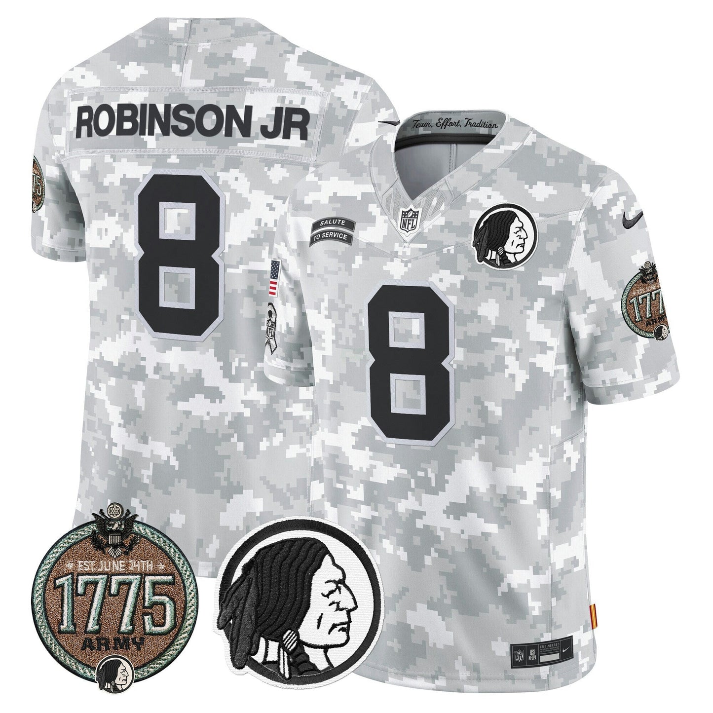 Camisa NFL Washington Commanders Men’s Washington Redskins 2024 Salute to Service Establishment Year Patch Vapor Limited Jersey