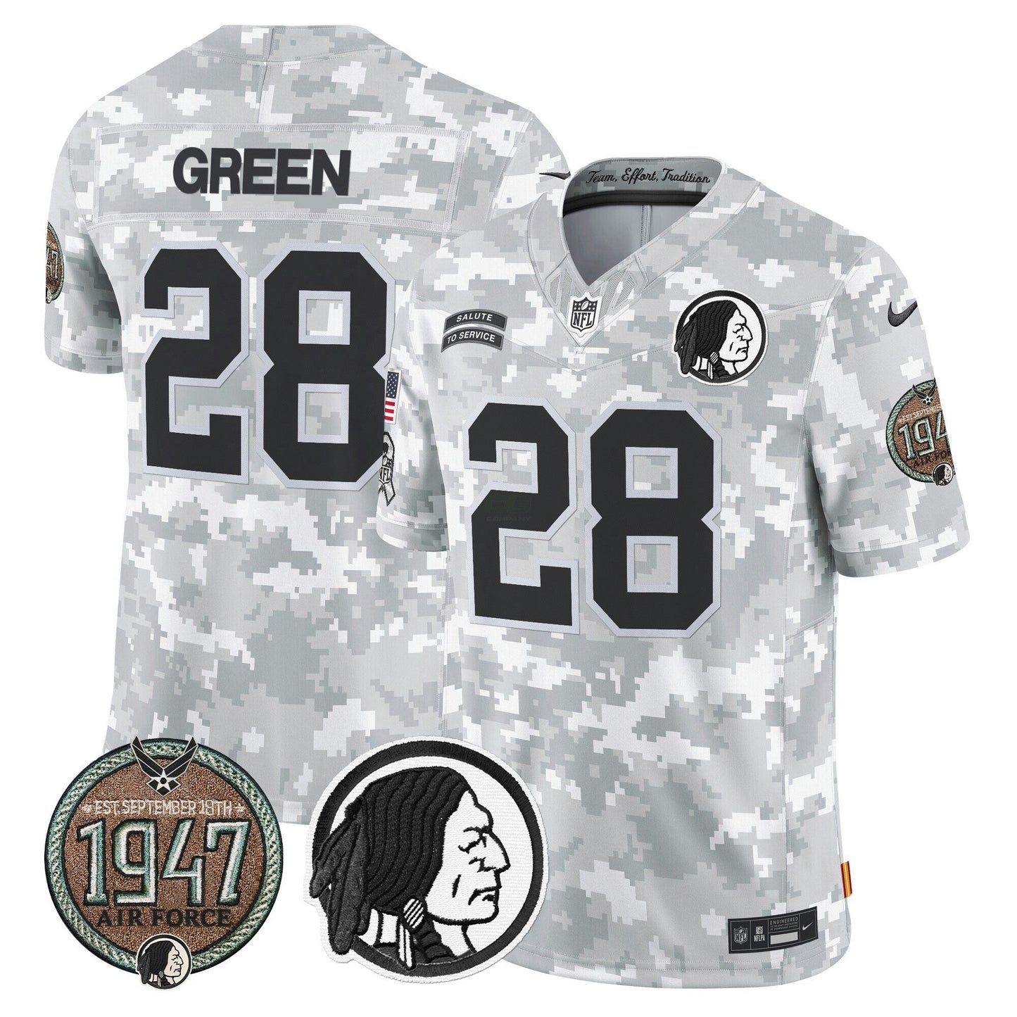 Camisa NFL Washington Commanders Men’s Washington Redskins 2024 Salute to Service Establishment Year Patch Vapor Limited Jersey