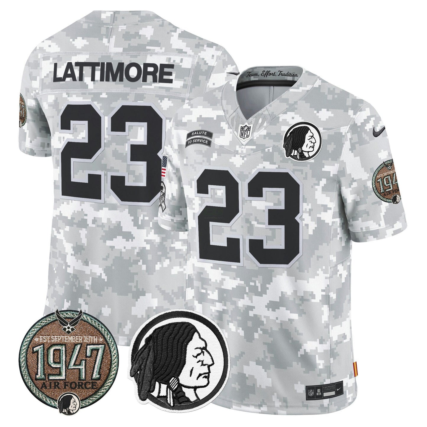 Camisa NFL Washington Commanders Men’s Washington Redskins 2024 Salute to Service Establishment Year Patch Vapor Limited Jersey