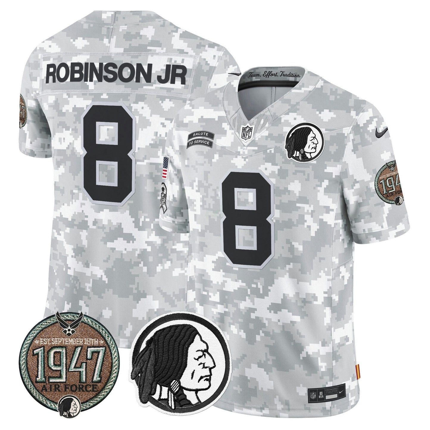 Camisa NFL Washington Commanders Men’s Washington Redskins 2024 Salute to Service Establishment Year Patch Vapor Limited Jersey