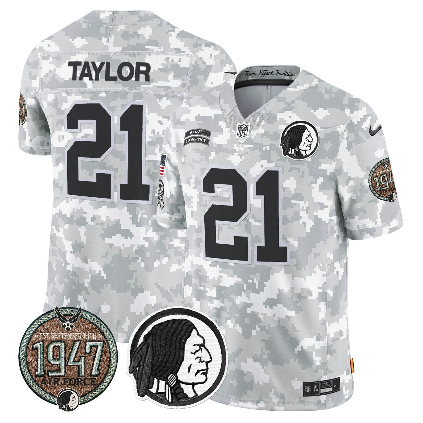 Camisa NFL Washington Commanders Men’s Washington Redskins 2024 Salute to Service Establishment Year Patch Vapor Limited Jersey
