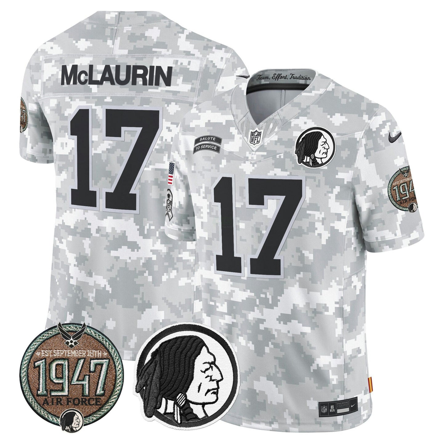 Camisa NFL Washington Commanders Men’s Washington Redskins 2024 Salute to Service Establishment Year Patch Vapor Limited Jersey