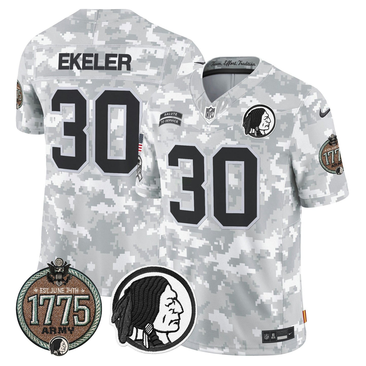 Camisa NFL Washington Commanders Men’s Washington Redskins 2024 Salute to Service Establishment Year Patch Vapor Limited Jersey