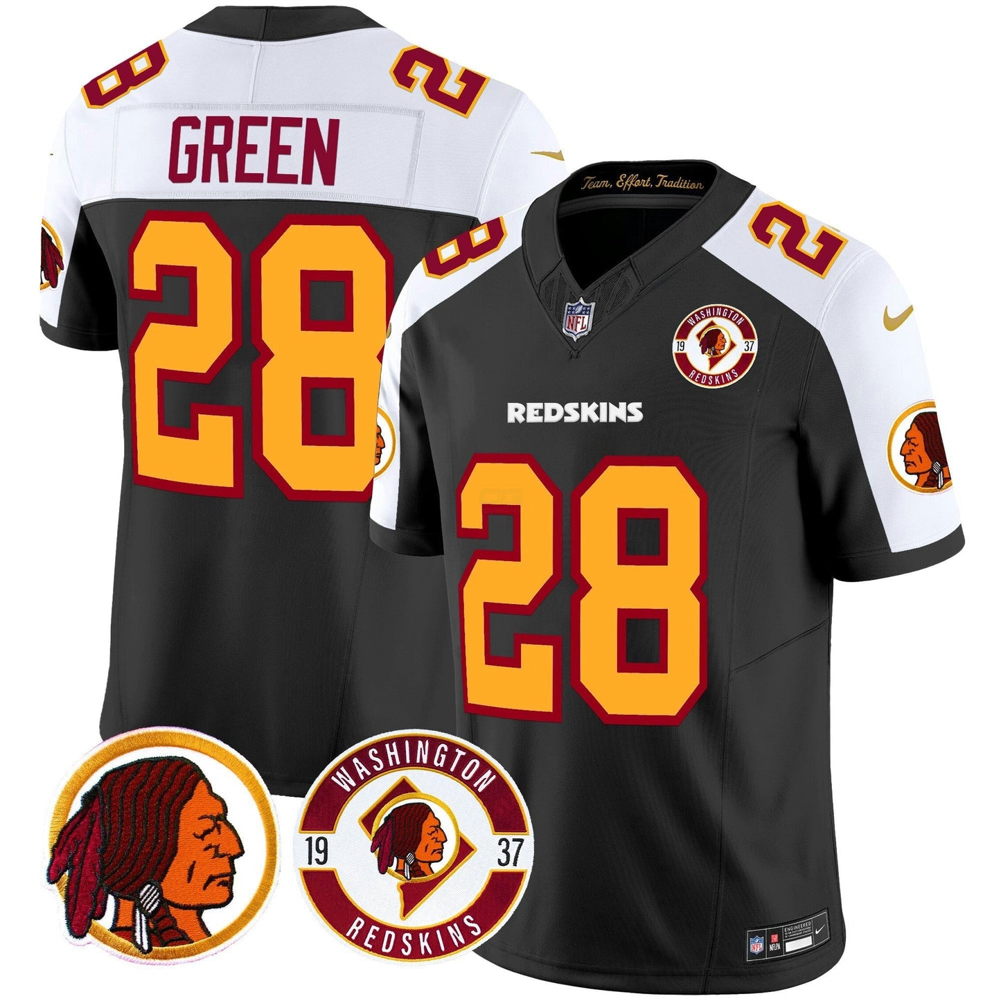 Camisa NFL Washington Commanders Men’s Washington Redskins 2024 Vapor Limited Jersey – Est. 1937 Patch