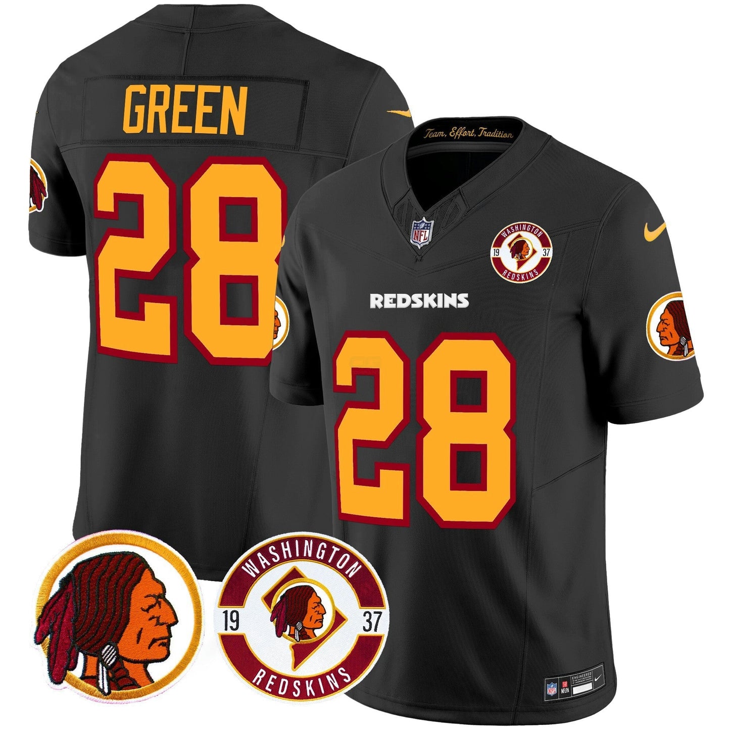 Camisa NFL Washington Commanders Men’s Washington Redskins 2024 Vapor Limited Jersey – Est. 1937 Patch