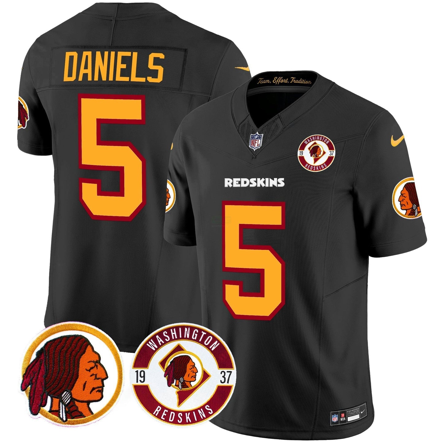 Camisa NFL Washington Commanders Men’s Washington Redskins 2024 Vapor Limited Jersey – Est. 1937 Patch