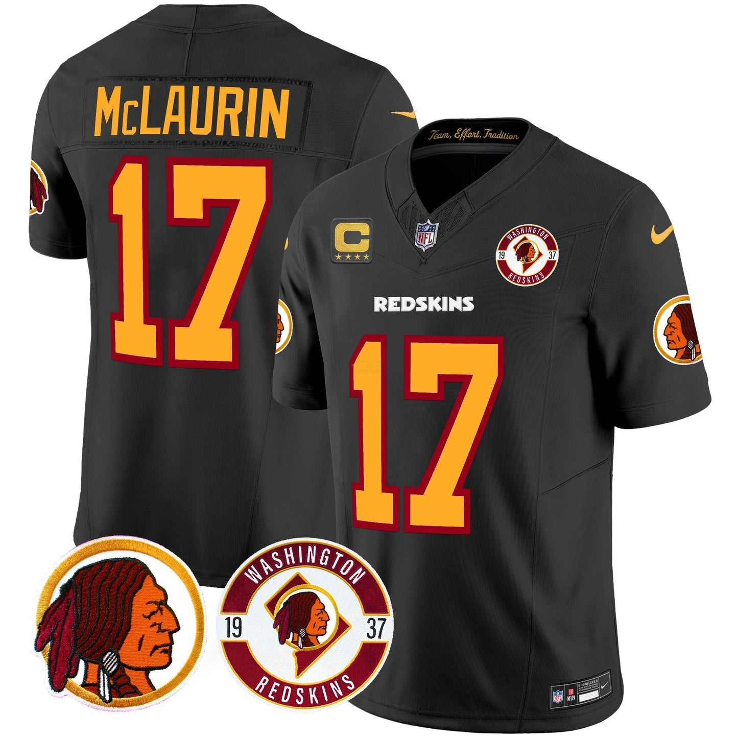 Camisa NFL Washington Commanders Men’s Washington Redskins 2024 Vapor Limited Jersey – Est. 1937 Patch