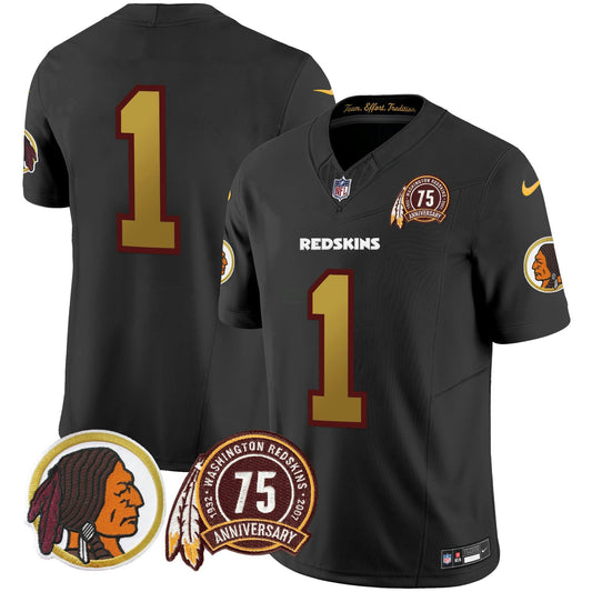 Camisa NFL Washington Commanders Men’s Washington Redskins 75th Patch Throwback Vapor Limited Jersey V2