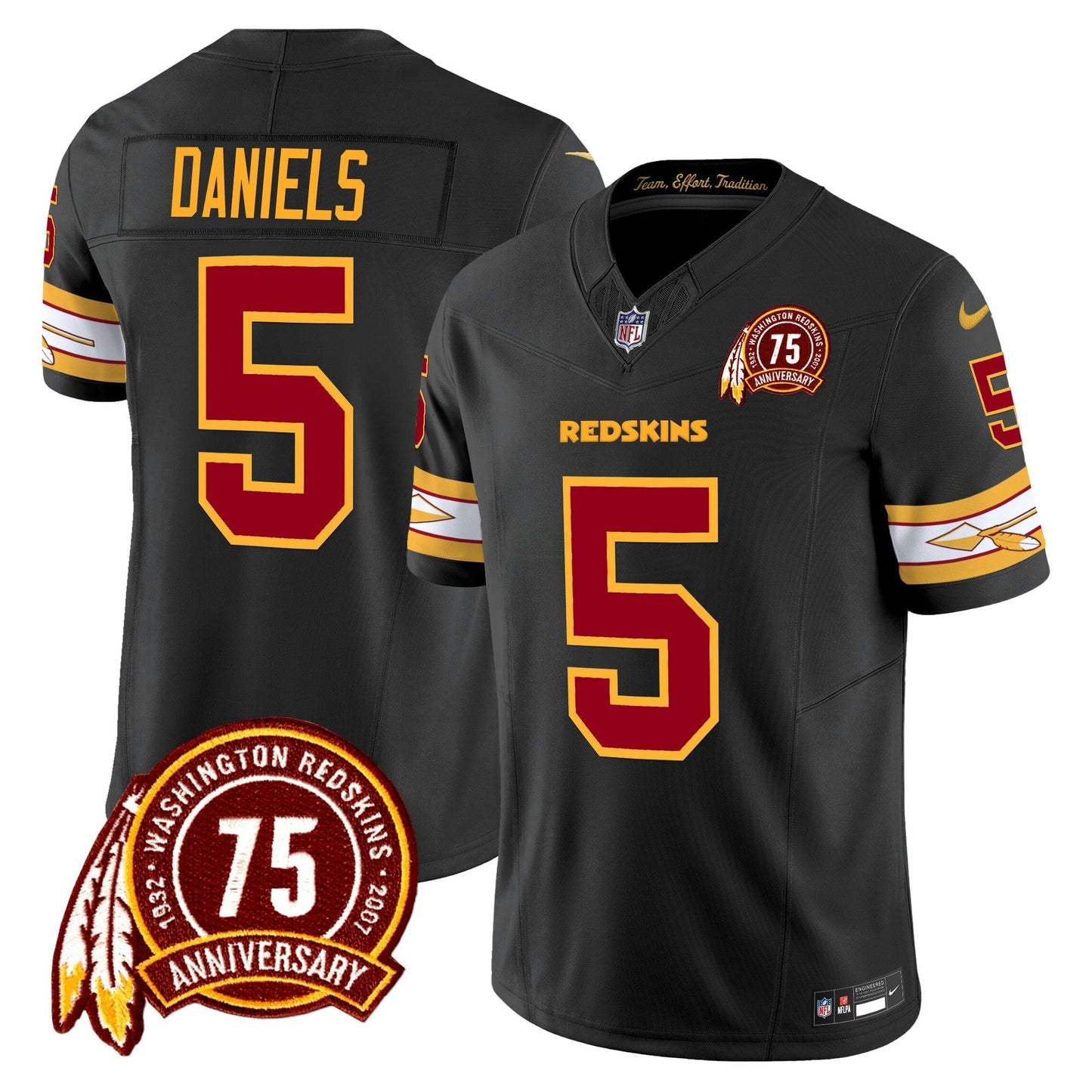 Camisa NFL Washington Commanders Men’s Washington Redskins 75th Patch Vapor Limited Jersey