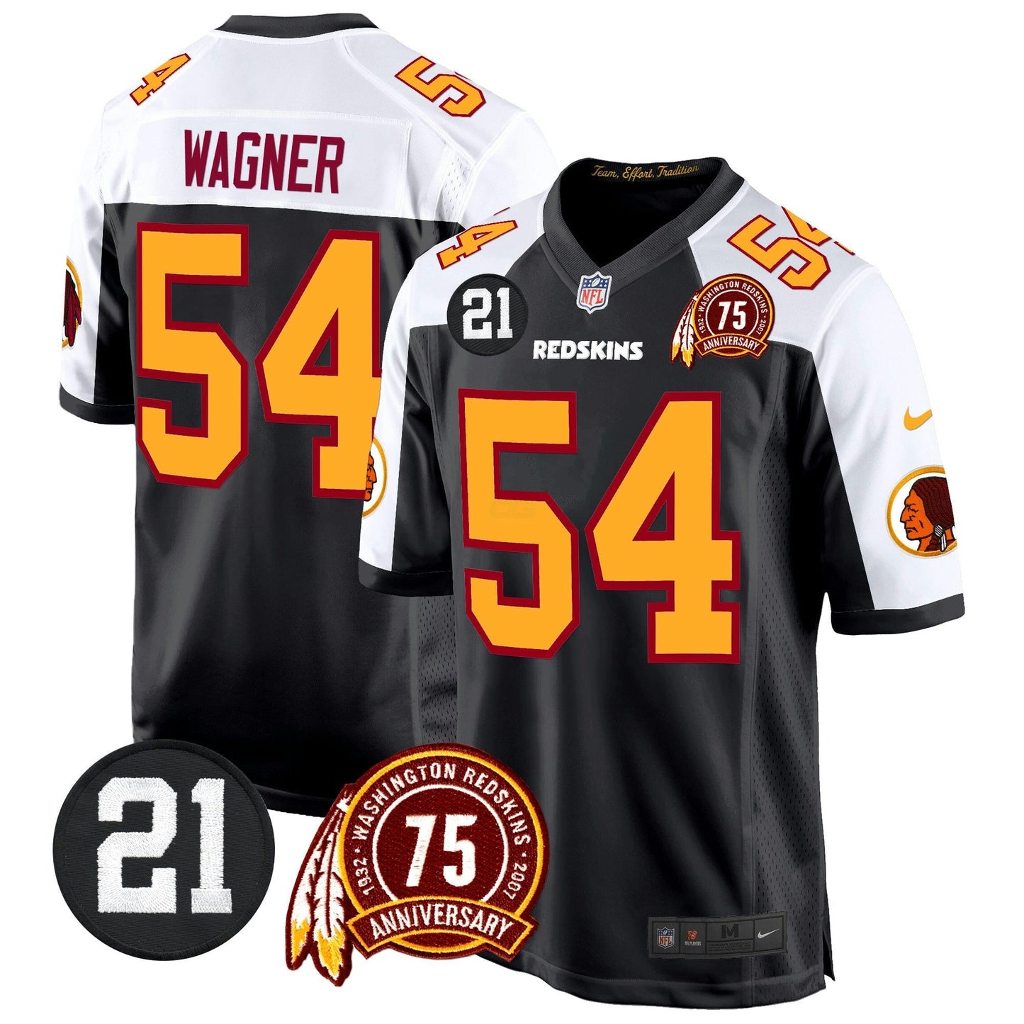 Camisa NFL Washington Commanders Men’s Washington Redskins 75th & Sean Taylor Patch Game Jersey