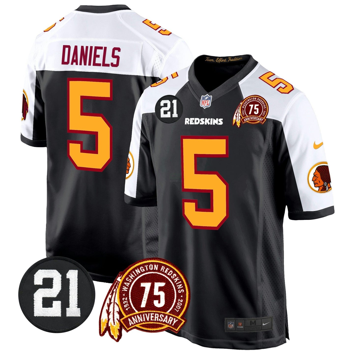 Camisa NFL Washington Commanders Men’s Washington Redskins 75th & Sean Taylor Patch Game Jersey