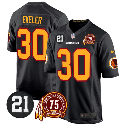 Camisa NFL Washington Commanders Men’s Washington Redskins 75th & Sean Taylor Patch Game Jersey