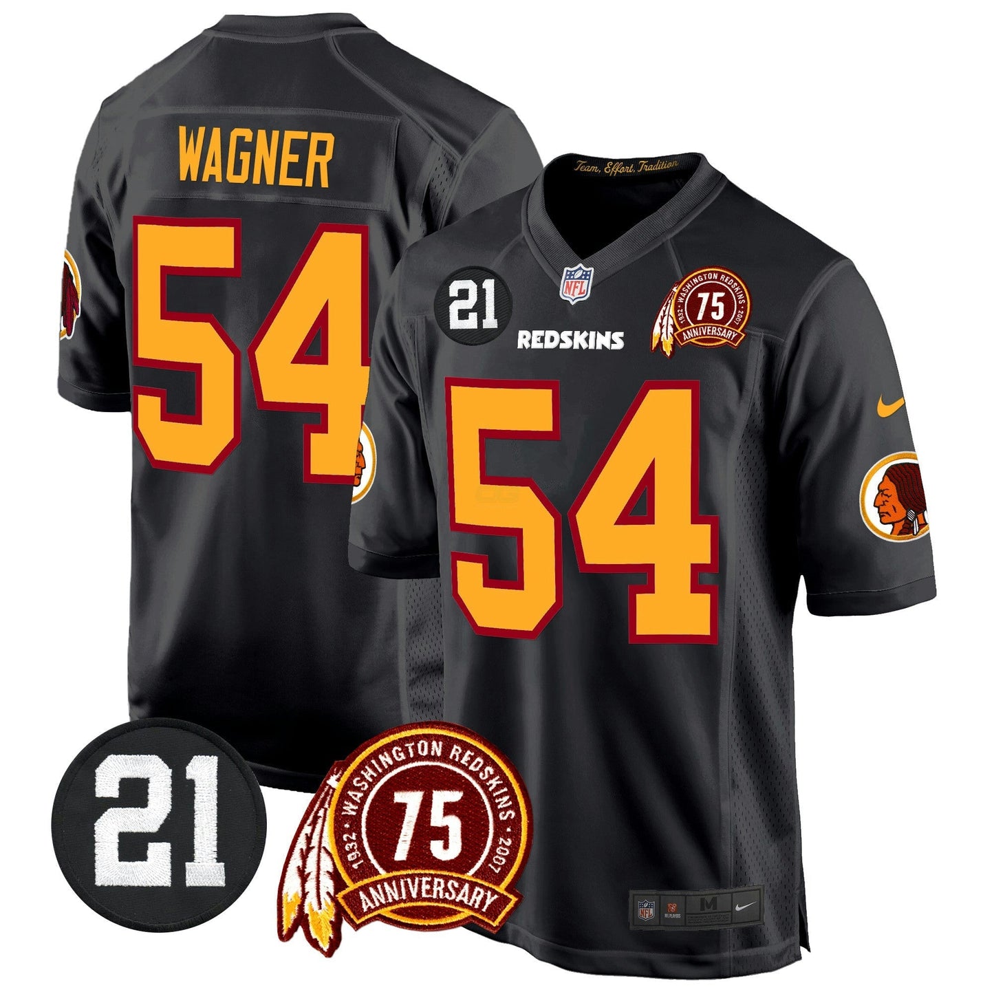 Camisa NFL Washington Commanders Men’s Washington Redskins 75th & Sean Taylor Patch Game Jersey