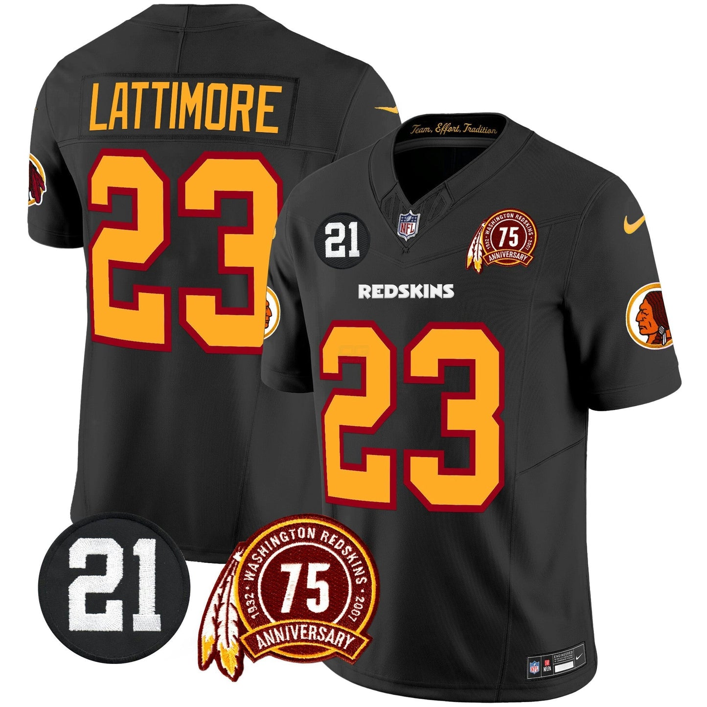 Camisa NFL Washington Commanders Men’s Washington Redskins 75th & Sean Taylor Patch Vapor Limited Jersey