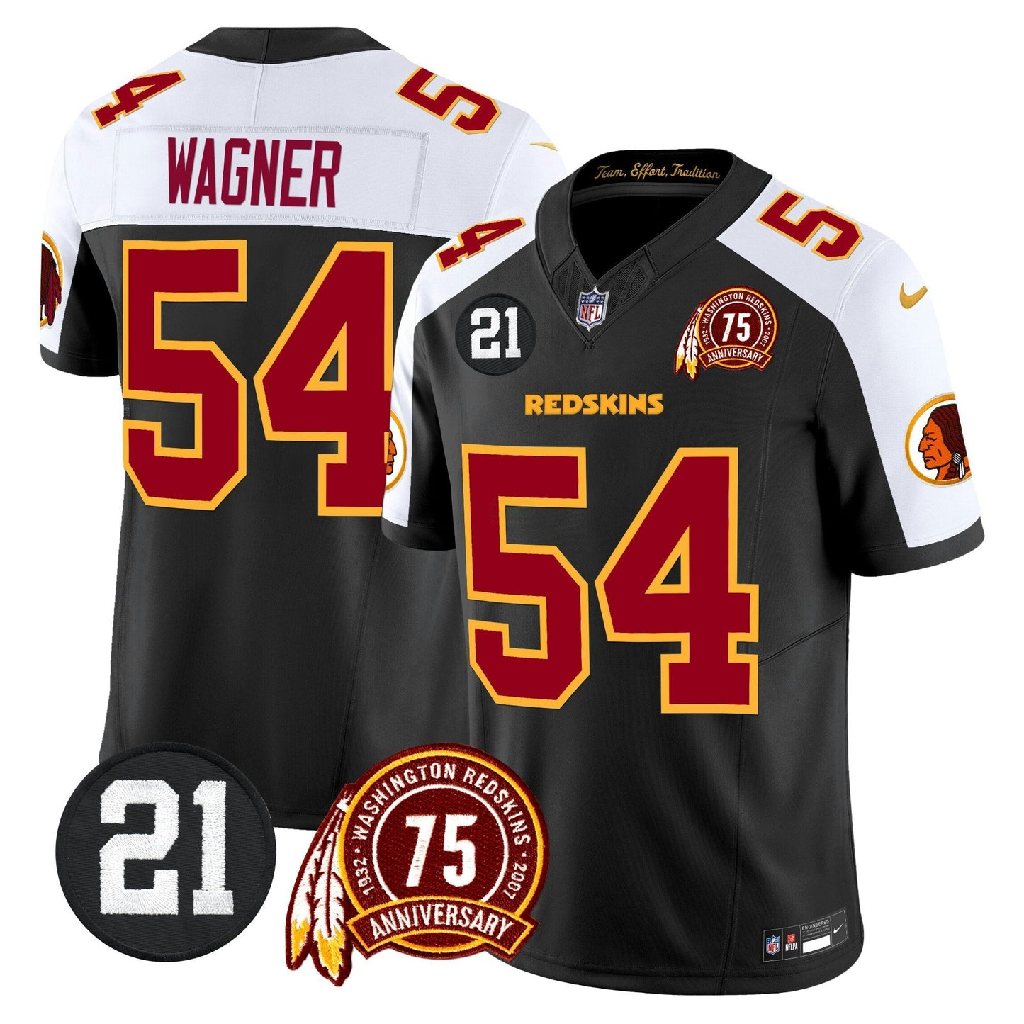 Camisa NFL Washington Commanders Men’s Washington Redskins 75th & Sean Taylor Patch Vapor Limited Jersey V2