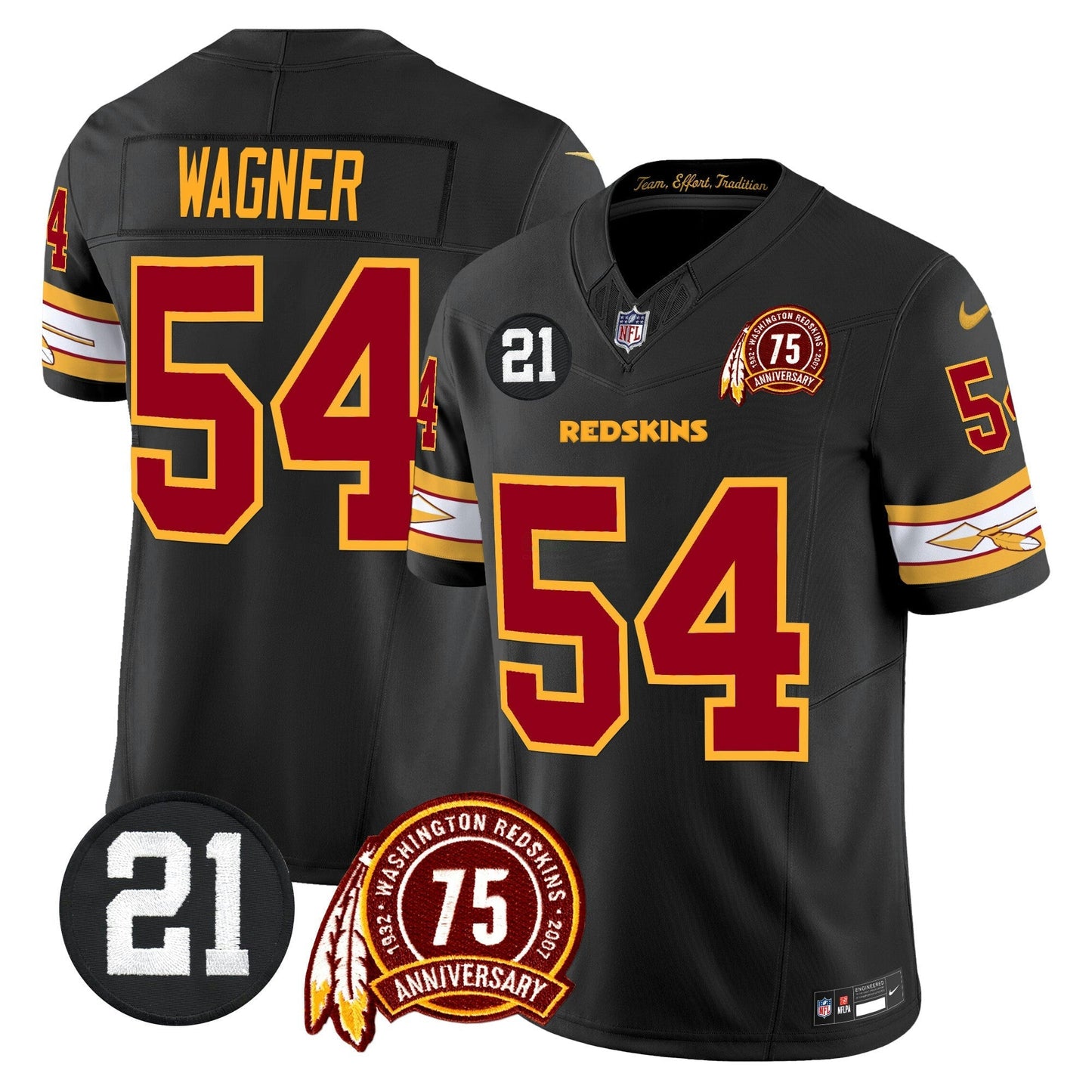 Camisa NFL Washington Commanders Men’s Washington Redskins 75th & Sean Taylor Patch Vapor Limited Jersey V2