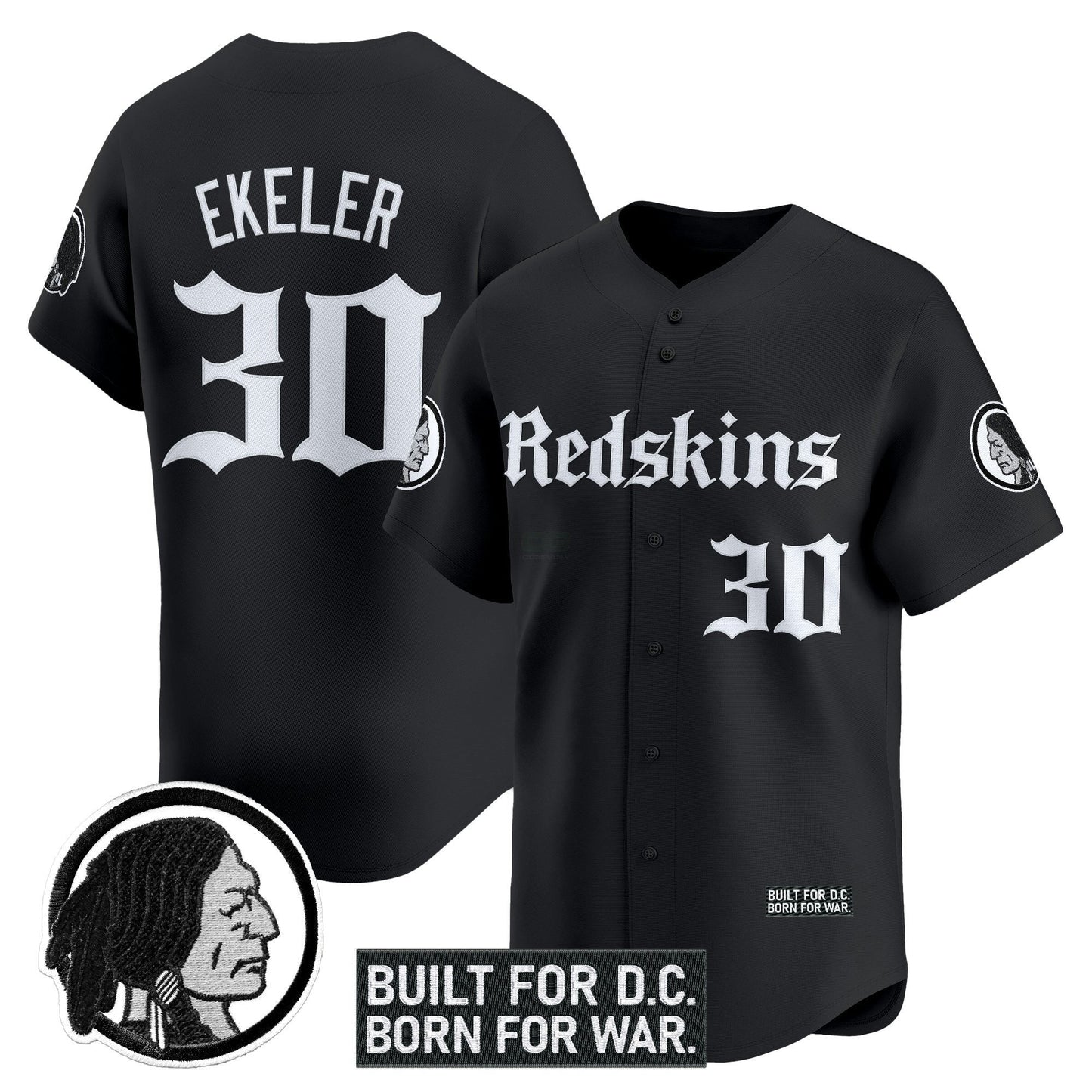 Camisa NFL Washington Commanders Men’s Washington Redskins ‘Gothic Capital Edition’ Vapor Jersey