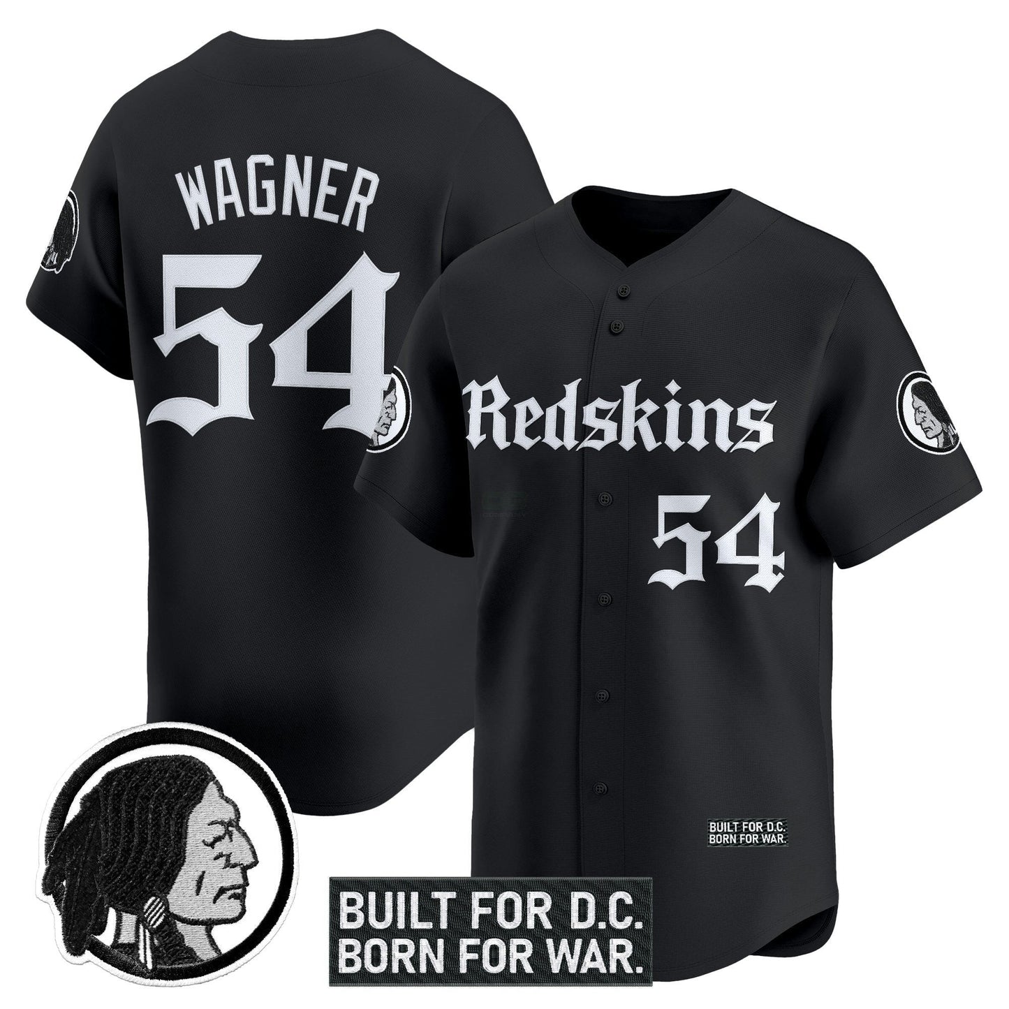 Camisa NFL Washington Commanders Men’s Washington Redskins ‘Gothic Capital Edition’ Vapor Jersey