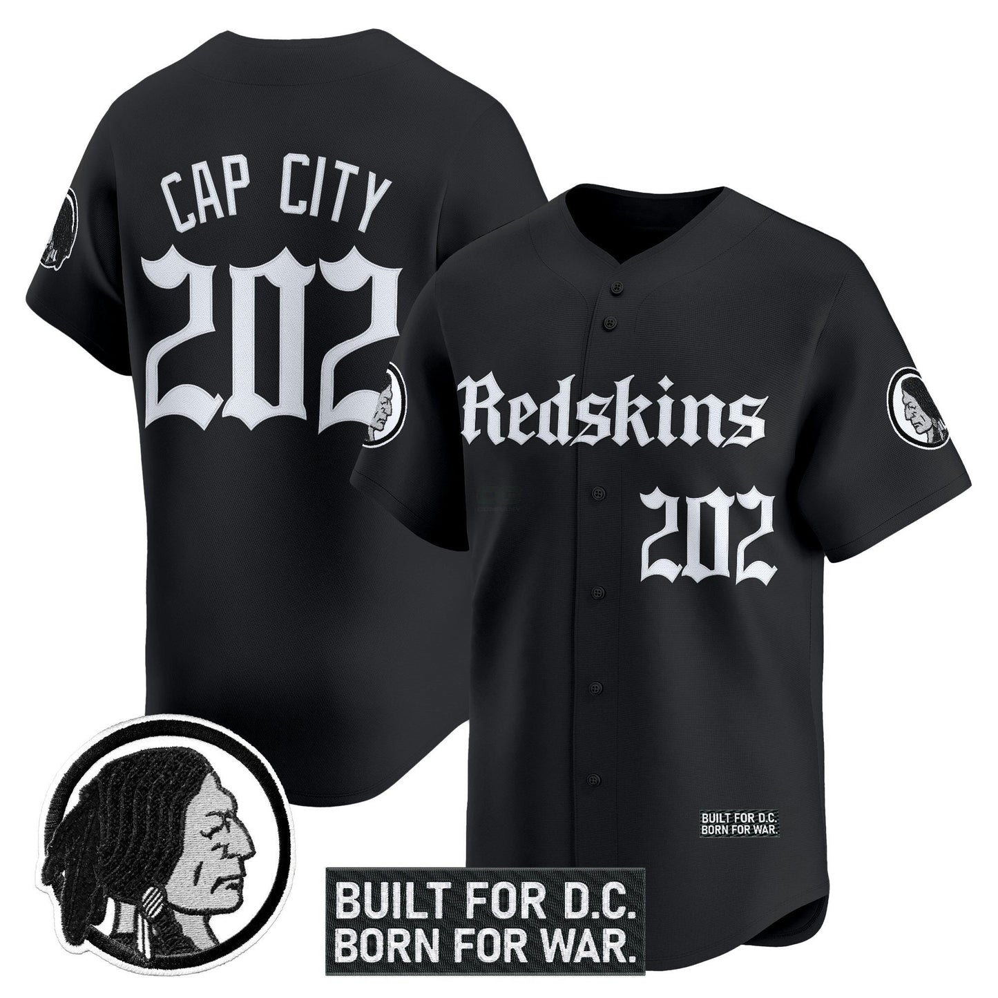 Camisa NFL Washington Commanders Men’s Washington Redskins ‘Gothic Capital Edition’ Vapor Jersey